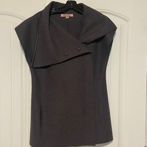 Beyond Threads Alpaca Wool Asymmetrical Vest With side zip and snap collar